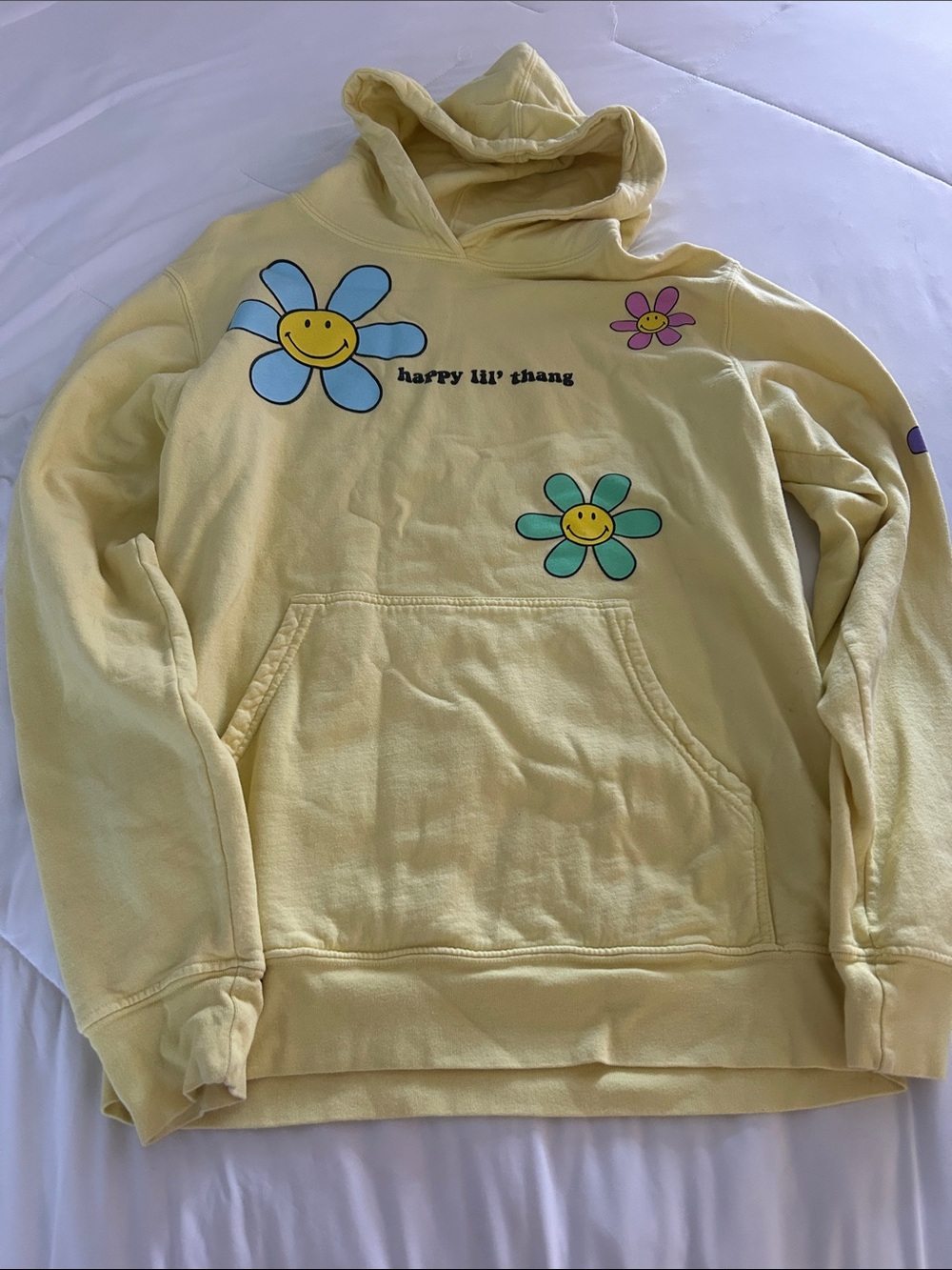 Yellow Floral Graphic Hoodie - Happy Lil' Thang